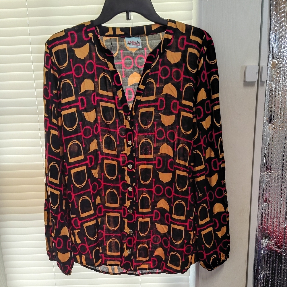 Chic Multicolor Graphic Blouse - image 1